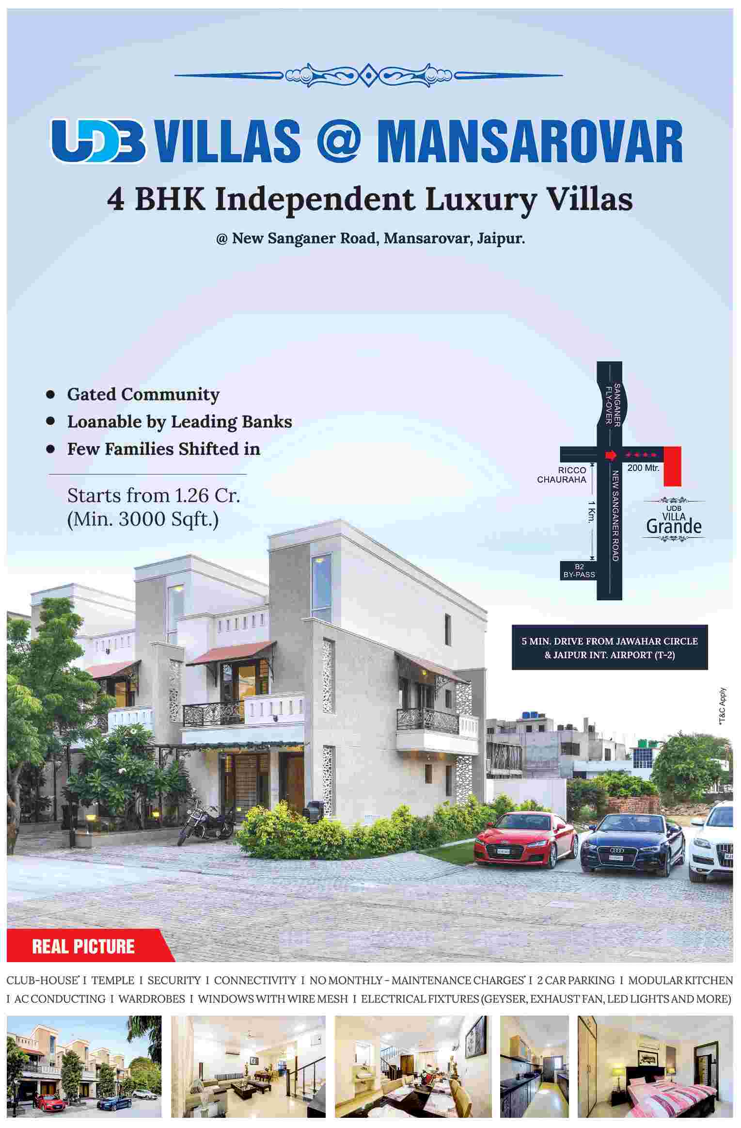 Book 4 BHK villa @ 1.26 cr. onwards at UDB Villa Grande in Jaipur